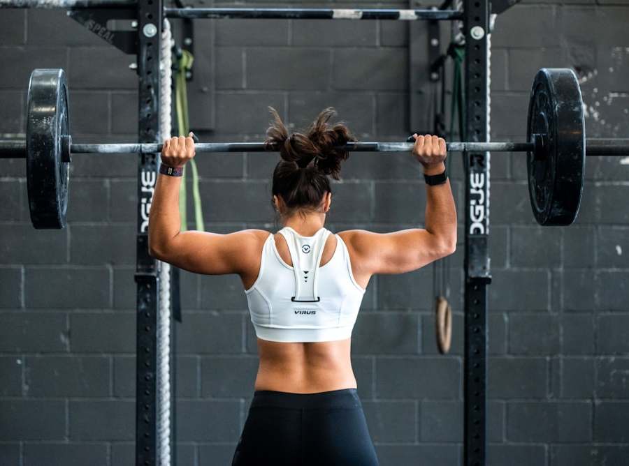 An athlete mid-conditioning drill